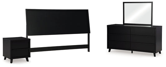 Danziar King Panel Headboard, Dresser, Mirror and Nightstand