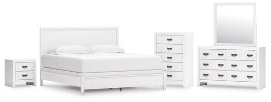 Binterglen King Panel Bed, Dresser, Mirror, Chest and Nightstand