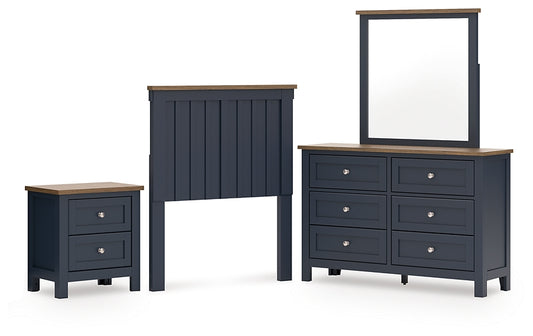 Landocken Twin Panel Headboard, Dresser, Mirror and Nightstand