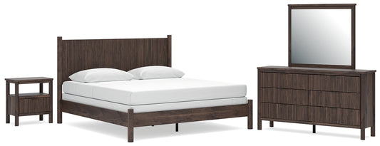 Pamytta King Panel Bed, Dresser, Mirror and Nightstand