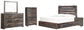 Drystan King Panel Bed with 2 Storage Drawers, Dresser, Mirror, Chest and Nightstand