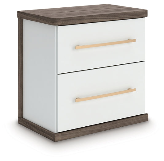 Kendanport Two Drawer Night Stand