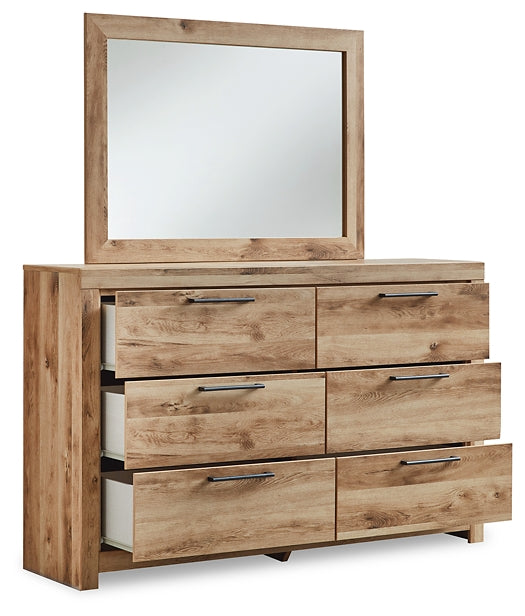 Hyanna King Panel Storage Bed with 2 Under Bed Storage Drawers, Dresser, Mirror, Chest and Nightstand