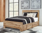 Hyanna Queen Panel Bed with 2 Side Storage, Dresser, Mirror and Nightstand