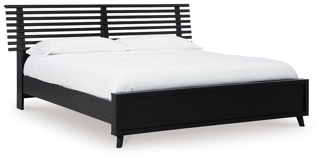 Danziar Queen Slat Panel Bed, Dresser, Mirror, Chest and Nightstand