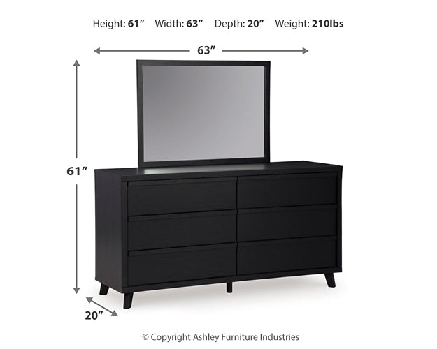 Danziar Queen Slat Headboard, Dresser and Mirror