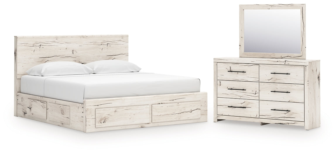 Lawroy King Panel Storage Bed, Dresser and Mirror