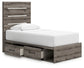 Graystorm Twin Panel Storage Bed, Dresser and Mirror