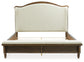 Sturlayne Queen Upholstered Panel Bed, Dresser and Mirror