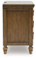 Sturlayne California King Upholstered Panel Bed, Dresser, Mirror and Nightstand