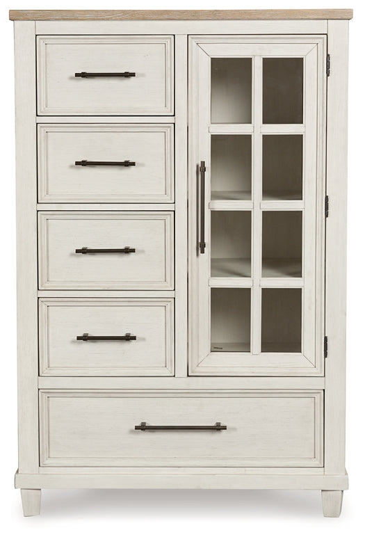 Shaybrock California King Panel Bed, Dresser, Mirror, Chest and Nightstand