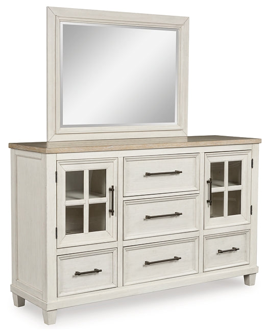 Shaybrock King Panel Bed, Dresser, Mirror and Nightstand