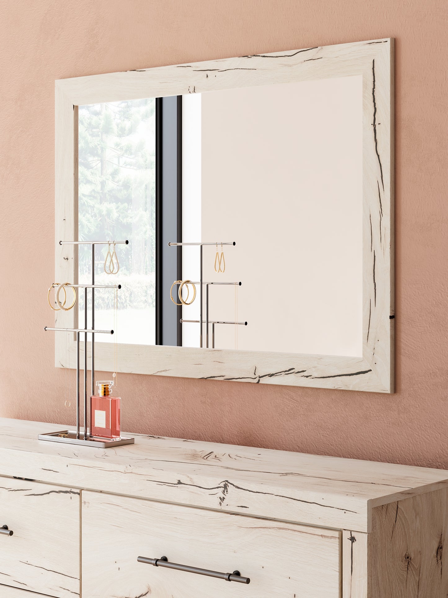 Lawroy Queen Panel Headboard with Mirrored Dresser