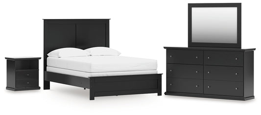 Maribel Full Panel Bed, Dresser, Mirror and Nightstand