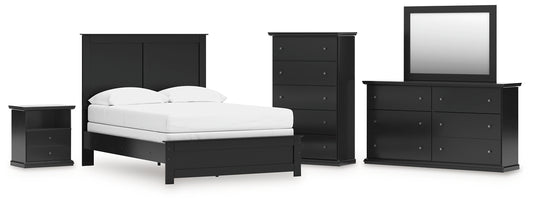 Maribel Full Panel Bed, Dresser, Mirror, Chest and Nightstand