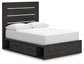 Hollivern Full Panel Bed with Storage, Dresser, Mirror and Nightstand