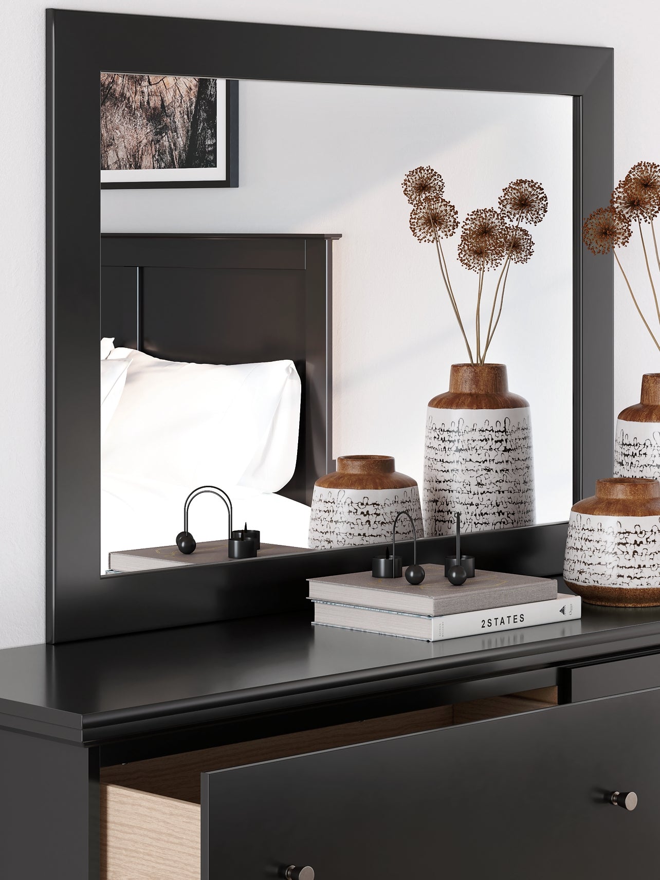 Maribel Queen Panel Bed, Dresser, Mirror and Nightstand