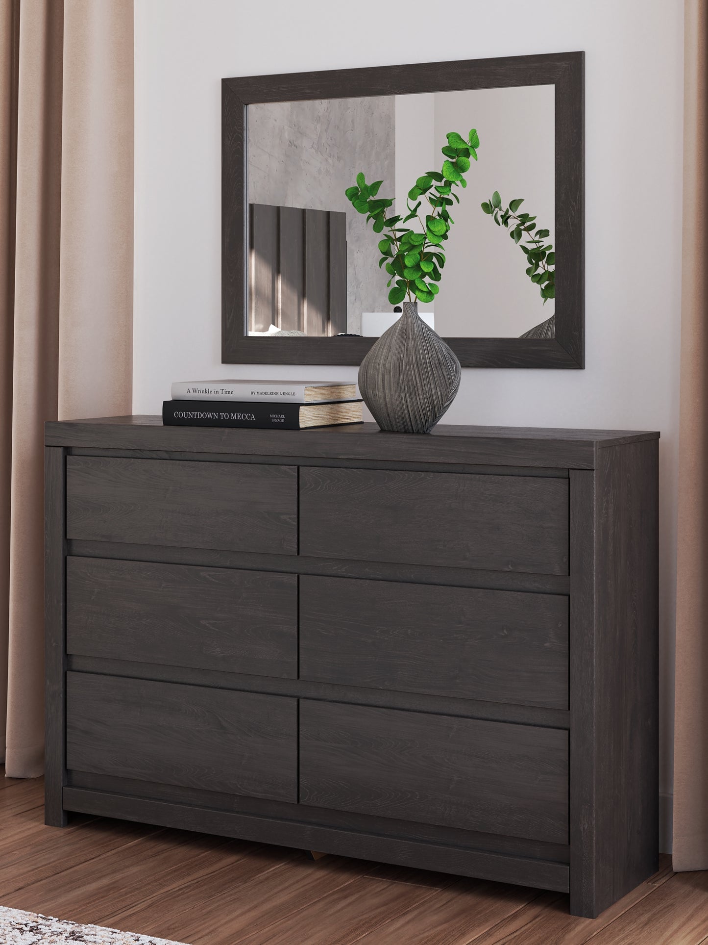 Fraluna King Panel Bed, Dresser, Mirror, Chest and Nightstand