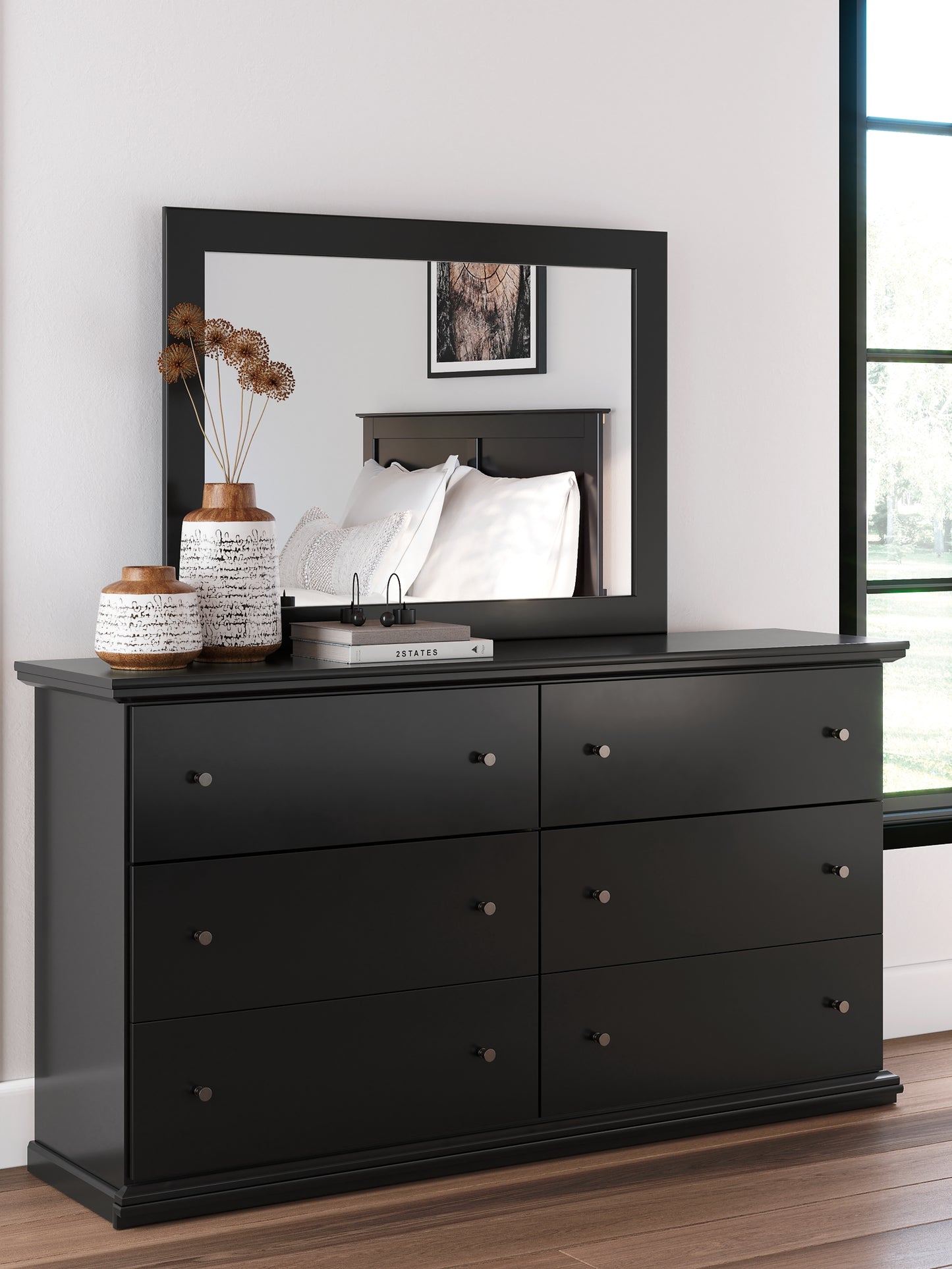 Maribel King Panel Bed, Dresser, Mirror, Chest and Nightstand