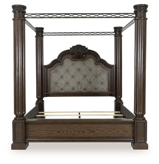 Maylee King Canopy Bed, Dresser and Mirror