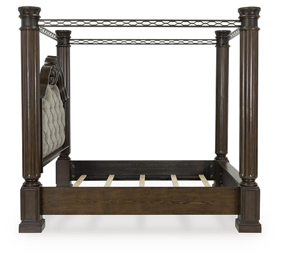 Maylee King Canopy Bed, Dresser and Mirror
