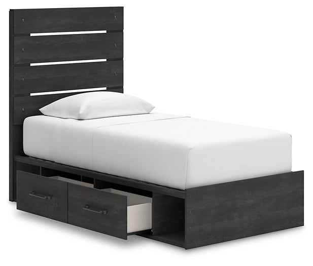 Hollivern Twin Panel Storage Bed, Dresser and Mirror