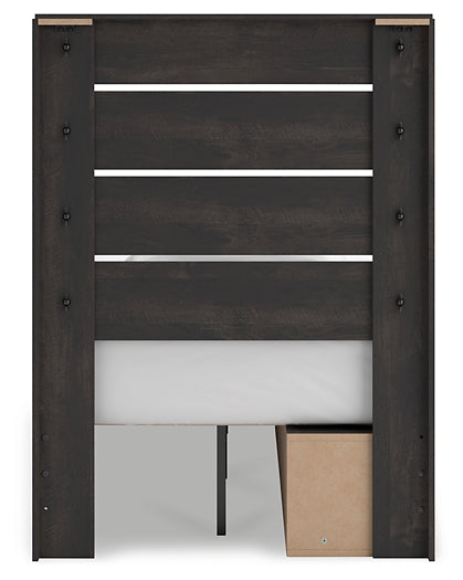 Hollivern Twin Panel Storage Bed, Dresser and Mirror