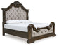 Maylee King Upholstered Bed, Dresser, Mirror, Chest and Nightstand