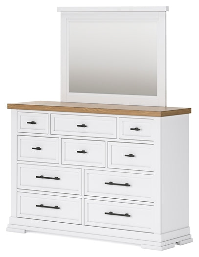 Ashbryn King Panel Storage Bed, Dresser and Mirror