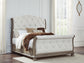 Ardenfield Queen Upholstered Sleigh Bed, Dresser, Mirror and Nightstand