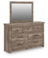 Rusticott King Panel Bed with Mirrored Dresser and Nightstand