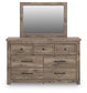 Rusticott California King Poster Bed with Mirrored Dresser