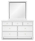 Fortman Queen Panel Storage Bed with Mirrored Dresser and Nightstand