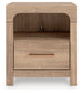 Kinlanni King Upholstered Panel Bed, Dresser, Mirror and Nightstand