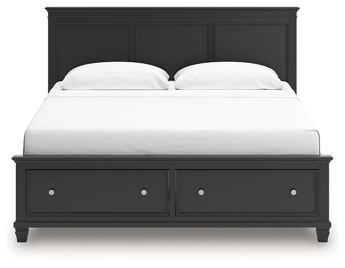 Lanolee King Panel Storage Bed, Dresser, Mirror and Nightstand