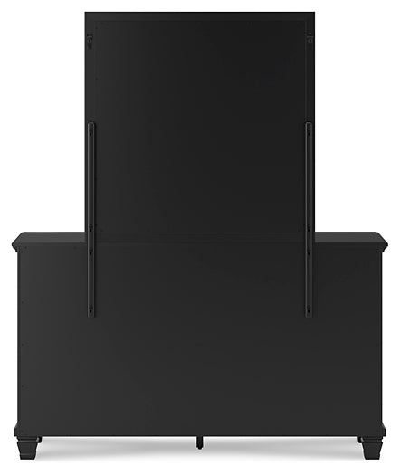 Lanolee California King Panel Storage Bed, Dresser, Mirror and Nightstand