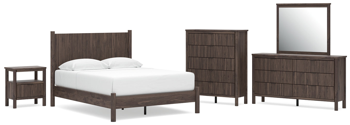 Pamytta Queen Panel Platform Bed, Dresser, Mirror, Chest and Nightstand