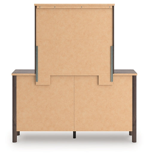 Pamytta Twin Upholstered Panel Platform Bed, Dresser, Mirror, Chest and Nightstand