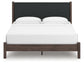 Pamytta King Upholstered Panel Platform Bed, Dresser and Mirror