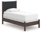 Pamytta Twin Upholstered Panel Bed, Dresser, Mirror and Nightstand