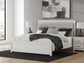 Zuraleus King Upholstered Panel Platform Bed, Dresser and Mirror