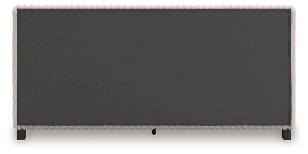 Zuraleus California King Upholstered Bed, Dresser, Mirror, Chest and Nightstand