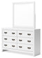 Binterglen King Panel Bed with Mirrored Dresser and Nightstand