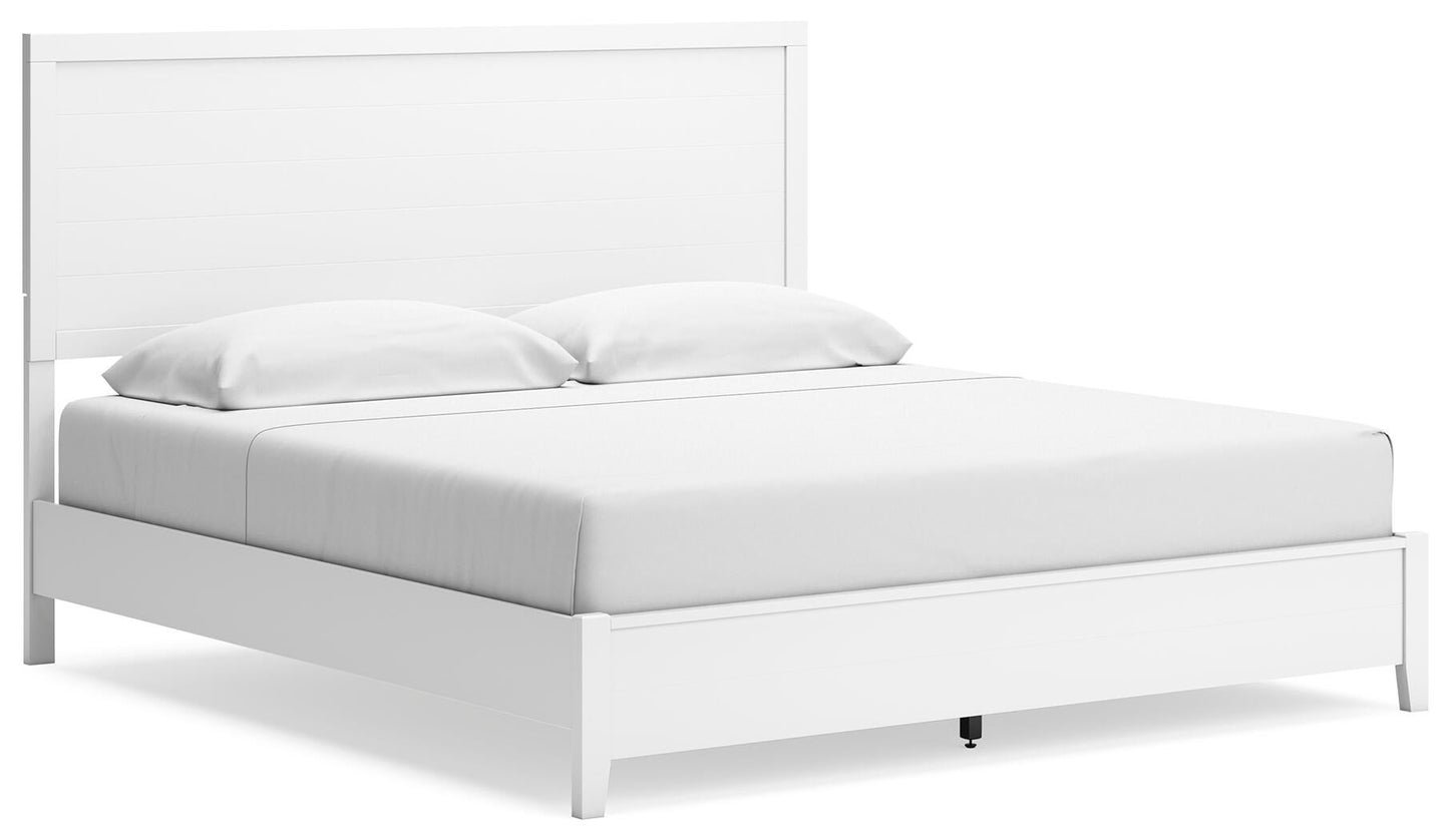 Binterglen King Panel Bed with Mirrored Dresser and Nightstand